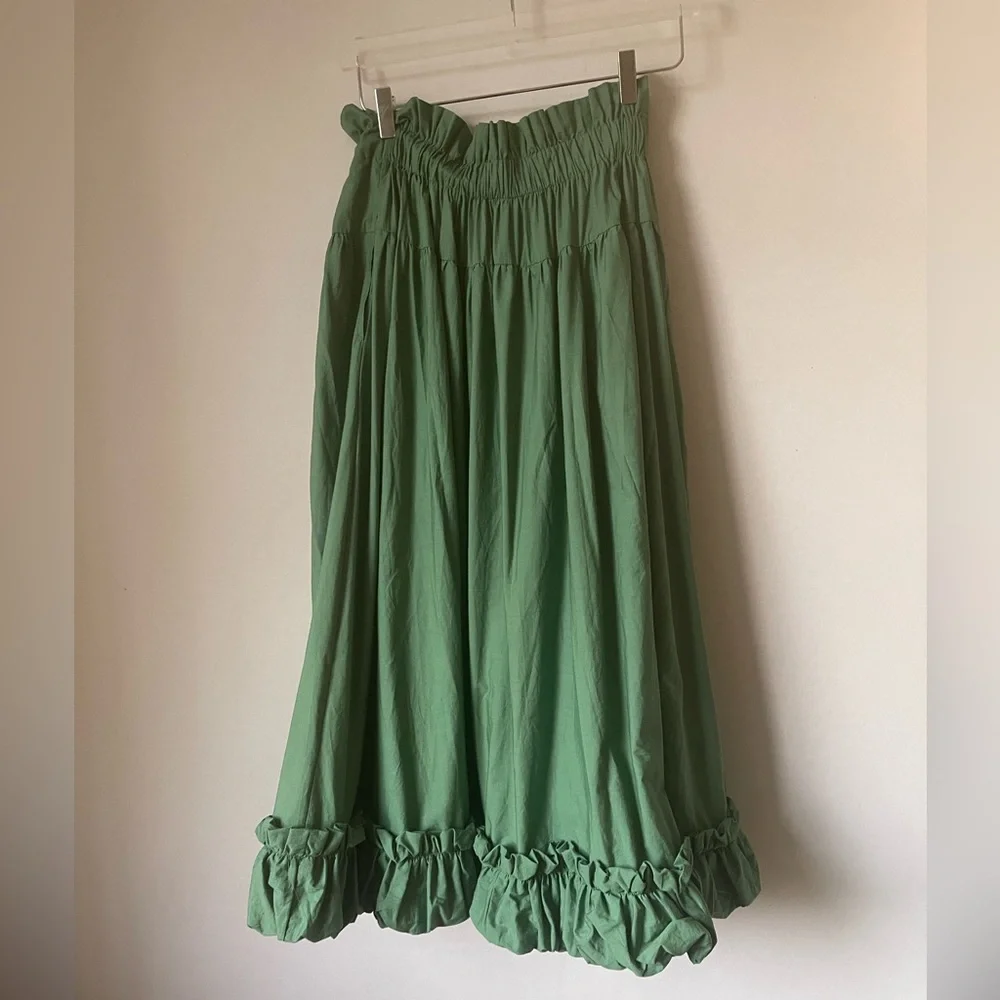 Free People Favorite Part MIDI Skirt Mermaid Green Small Petite